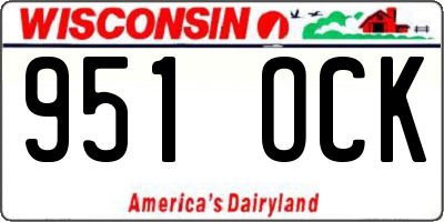 WI license plate 951OCK