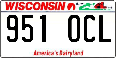 WI license plate 951OCL