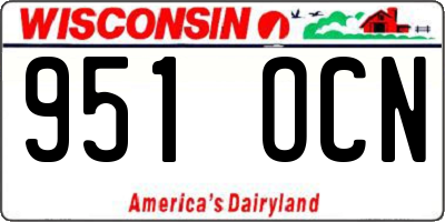 WI license plate 951OCN