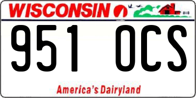 WI license plate 951OCS