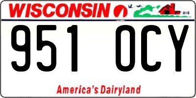 WI license plate 951OCY