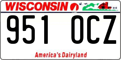 WI license plate 951OCZ