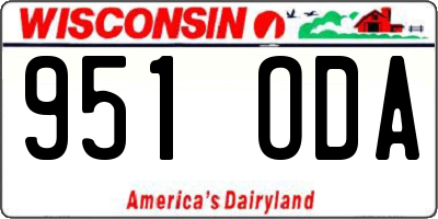 WI license plate 951ODA
