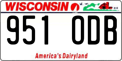 WI license plate 951ODB