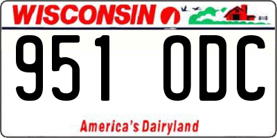 WI license plate 951ODC