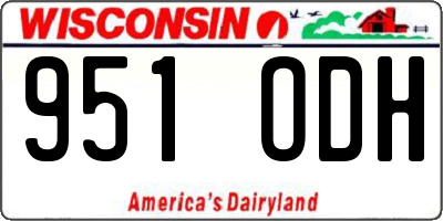 WI license plate 951ODH