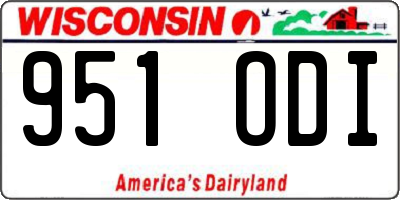WI license plate 951ODI