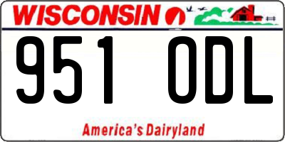 WI license plate 951ODL