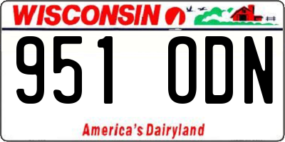 WI license plate 951ODN
