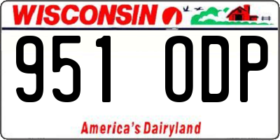 WI license plate 951ODP
