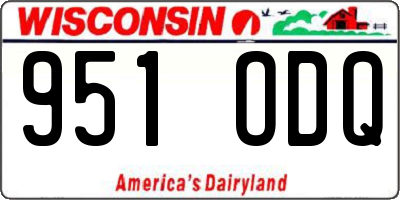 WI license plate 951ODQ