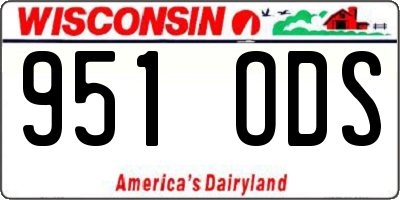 WI license plate 951ODS