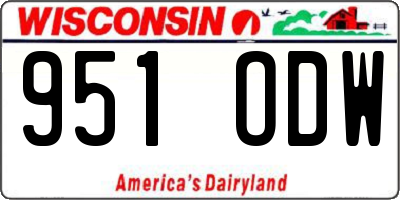 WI license plate 951ODW