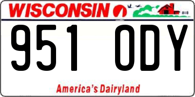 WI license plate 951ODY