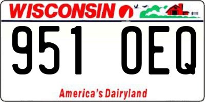 WI license plate 951OEQ