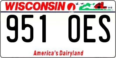 WI license plate 951OES