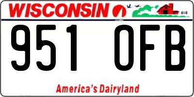 WI license plate 951OFB