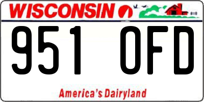 WI license plate 951OFD
