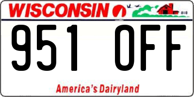 WI license plate 951OFF