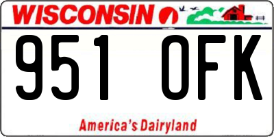 WI license plate 951OFK