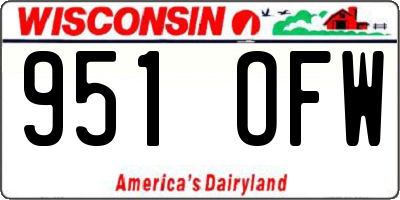 WI license plate 951OFW