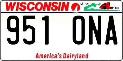 WI license plate 951ONA