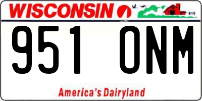WI license plate 951ONM