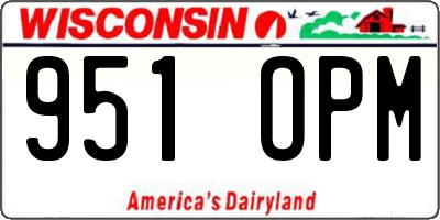 WI license plate 951OPM