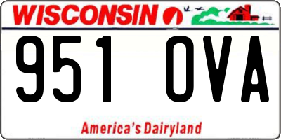 WI license plate 951OVA