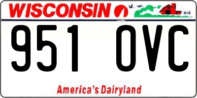 WI license plate 951OVC