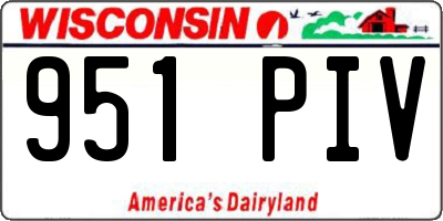 WI license plate 951PIV