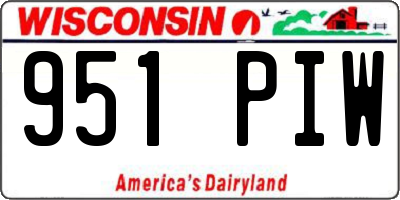 WI license plate 951PIW