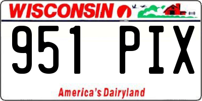 WI license plate 951PIX