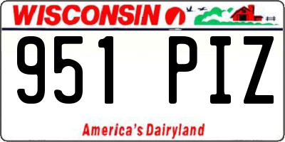 WI license plate 951PIZ