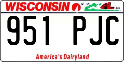 WI license plate 951PJC