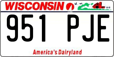 WI license plate 951PJE