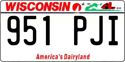 WI license plate 951PJI