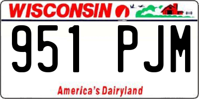 WI license plate 951PJM