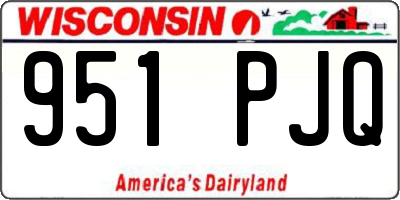 WI license plate 951PJQ