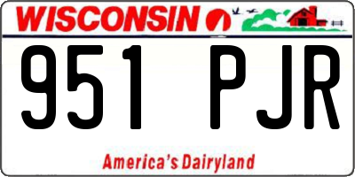WI license plate 951PJR
