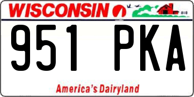 WI license plate 951PKA