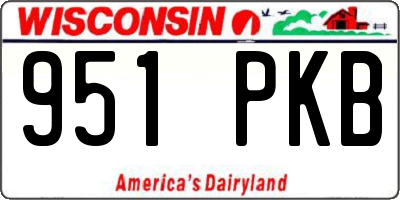 WI license plate 951PKB