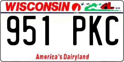 WI license plate 951PKC