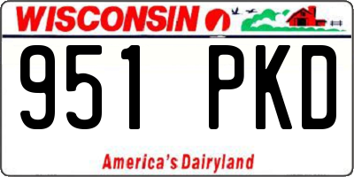 WI license plate 951PKD