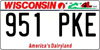WI license plate 951PKE