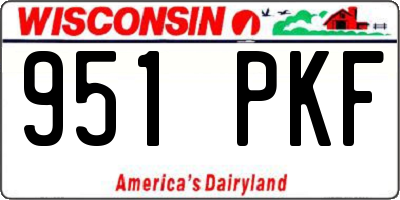 WI license plate 951PKF