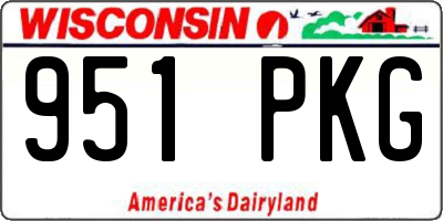WI license plate 951PKG