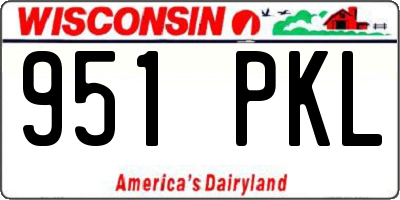 WI license plate 951PKL