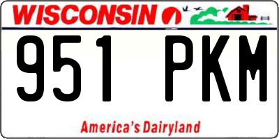 WI license plate 951PKM