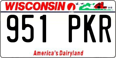 WI license plate 951PKR